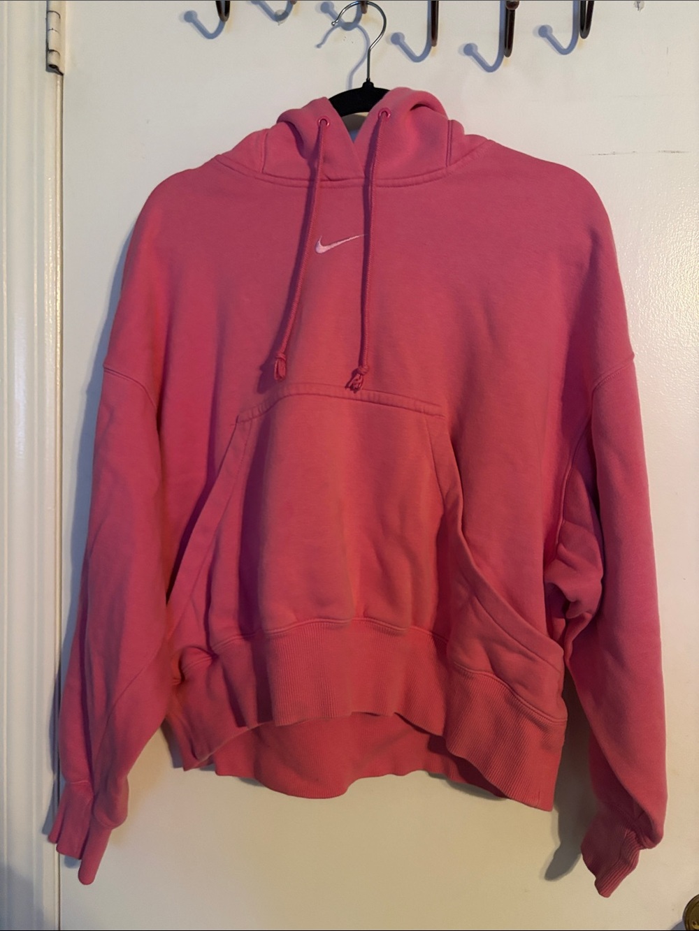 Nike Pink Scoop-Neck Style Crew Hoodie Slightly Cropped